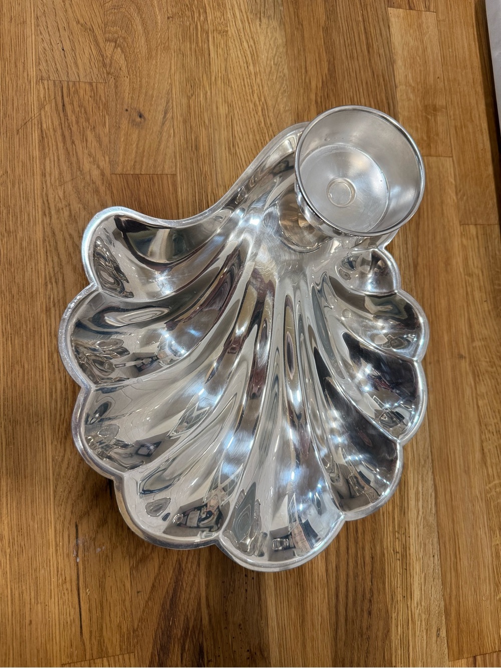 Vintage silver shell tray - Picture 2 of 4